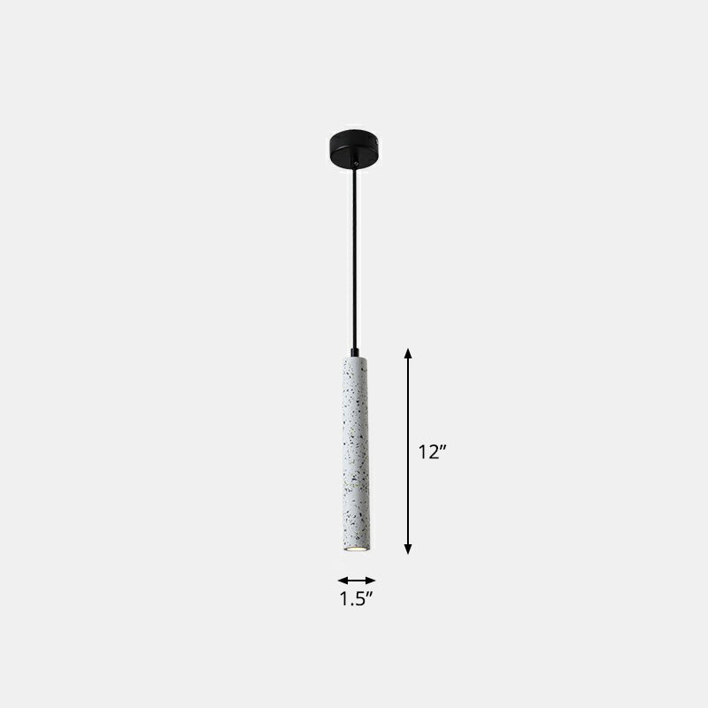 Terrazzo Dining Room Pendant Light - Minimalist Tube LED Spotlight for Hanging Ceiling