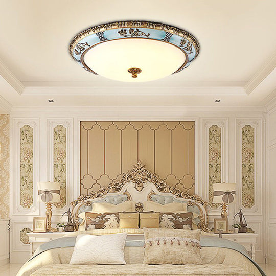 Plafonnier traditionnel à LED bleu en résine pour couloir - 16"/19,5"/13,5" - Lumière chaude/blanche