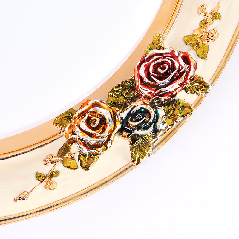 LED Flush Mount Ceiling Light - Traditional Grey/Red/Green with Round Resin Shade - Bedroom Lighting