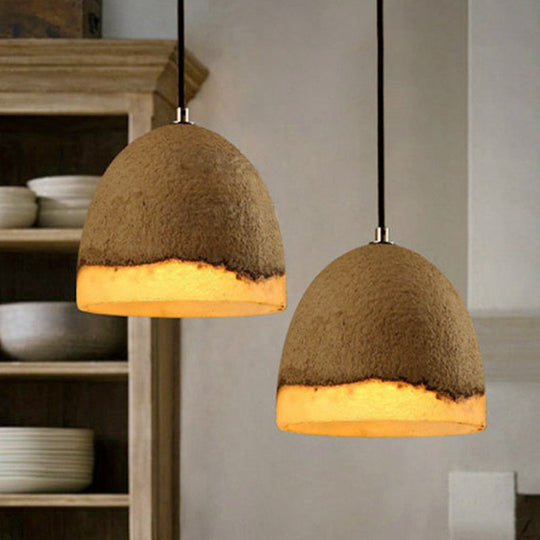 Nordic Cement Ceiling Pendant Light - Bell Shaped, Grey - Ideal for Dining Rooms - 1 Bulb Included