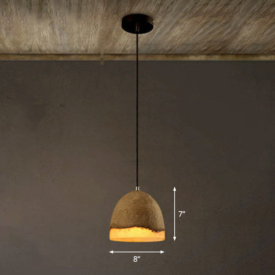 Nordic Cement Ceiling Pendant Light - Bell Shaped, Grey - Ideal for Dining Rooms - 1 Bulb Included