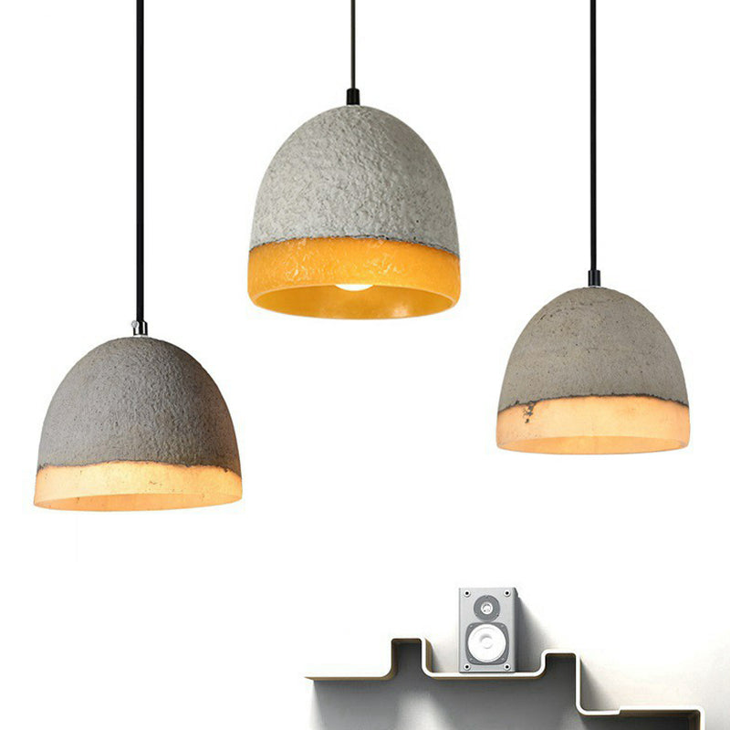 Nordic Cement Ceiling Pendant Light - Bell Shaped, Grey - Ideal for Dining Rooms - 1 Bulb Included