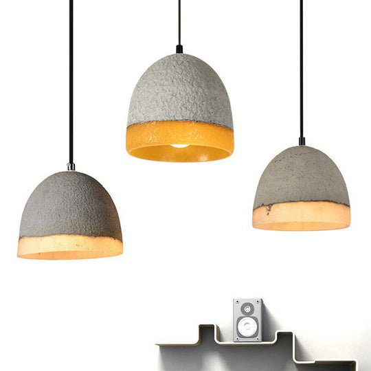 Nordic Cement Ceiling Pendant Light - Bell Shaped, Grey - Ideal for Dining Rooms - 1 Bulb Included