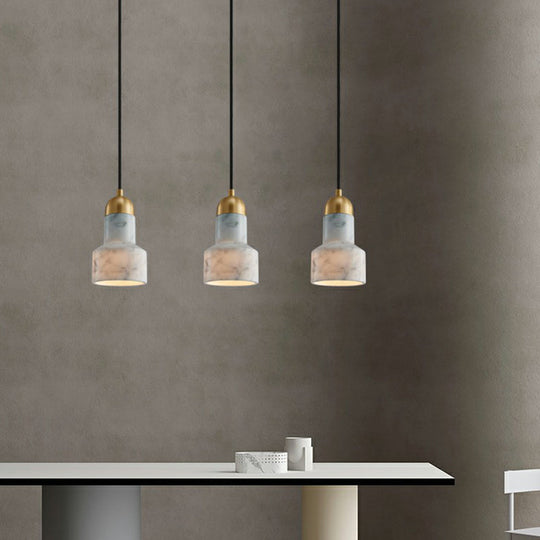 Postmodern Marble Pendant Lamp with Down Lighting - Single-Bulb Ceiling Hang Fixture for Table
