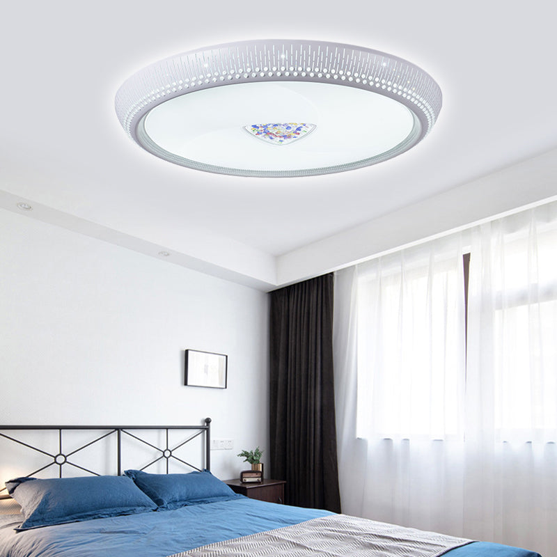 Modern Acrylic LED Flush Mount Ceiling Light - White, 23"/31" Wide
