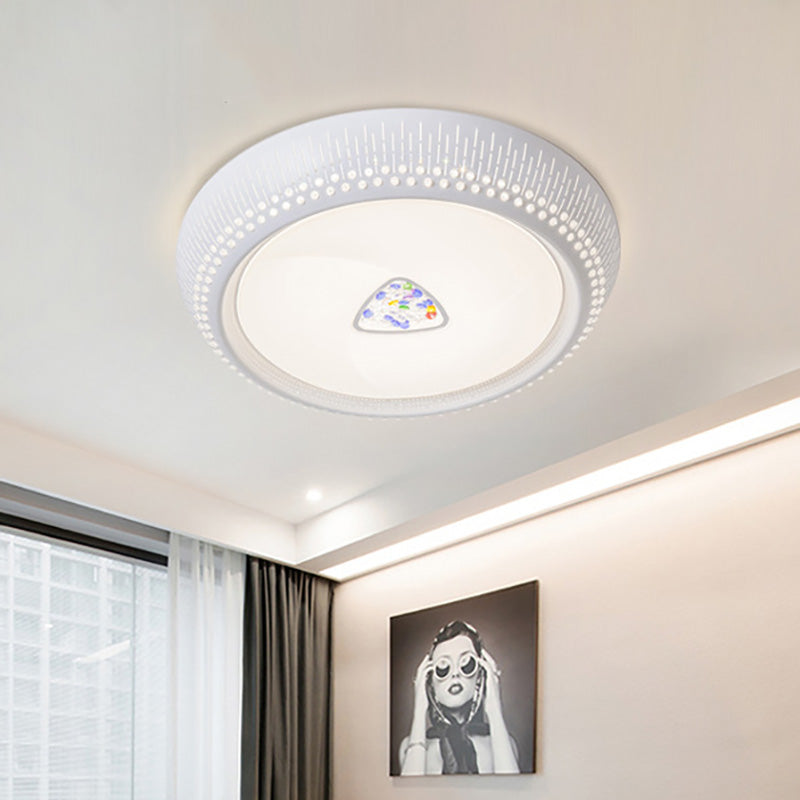 Modern Acrylic LED Flush Mount Ceiling Light - White, 23"/31" Wide