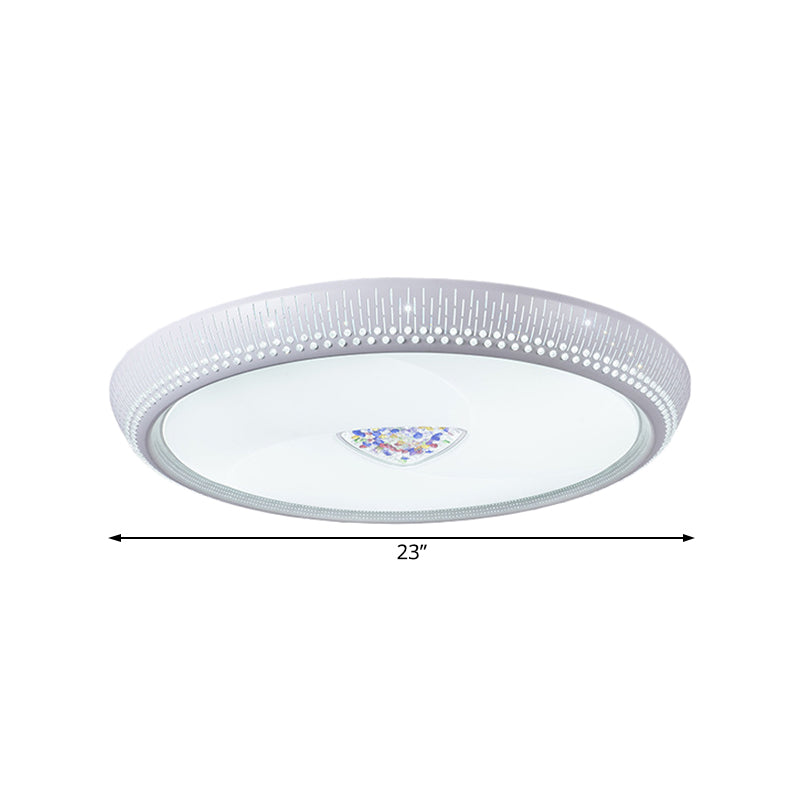 Modern Acrylic LED Flush Mount Ceiling Light - White, 23"/31" Wide