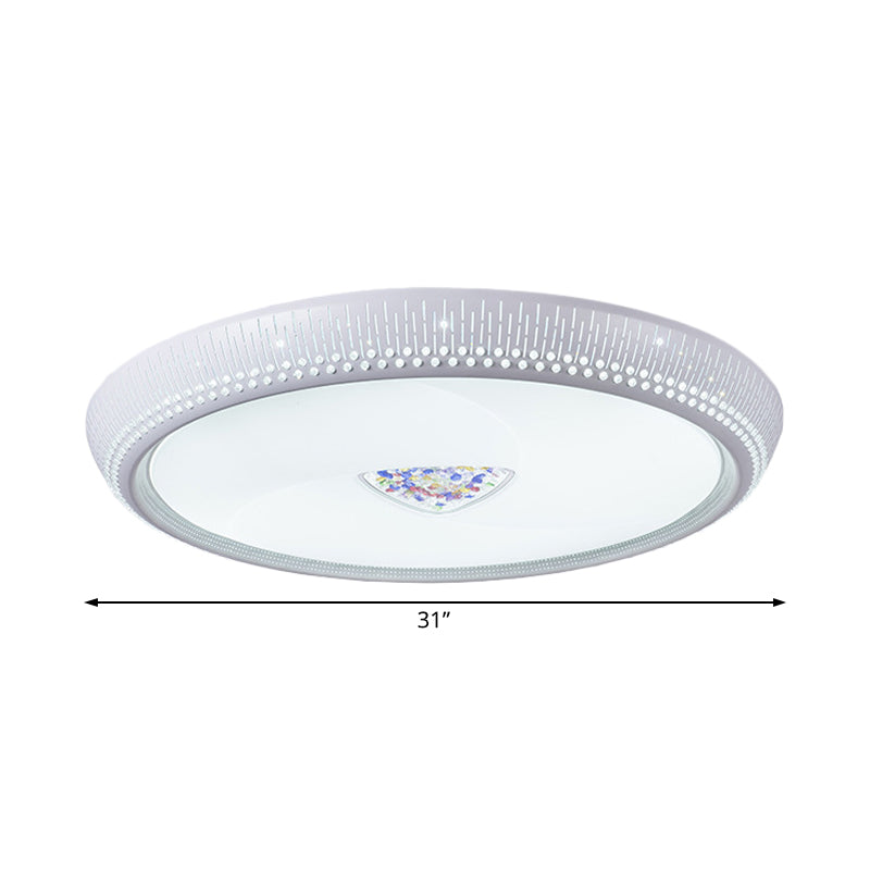 Modern Acrylic Led Flush Mount Ceiling Light - White 23/31 Wide