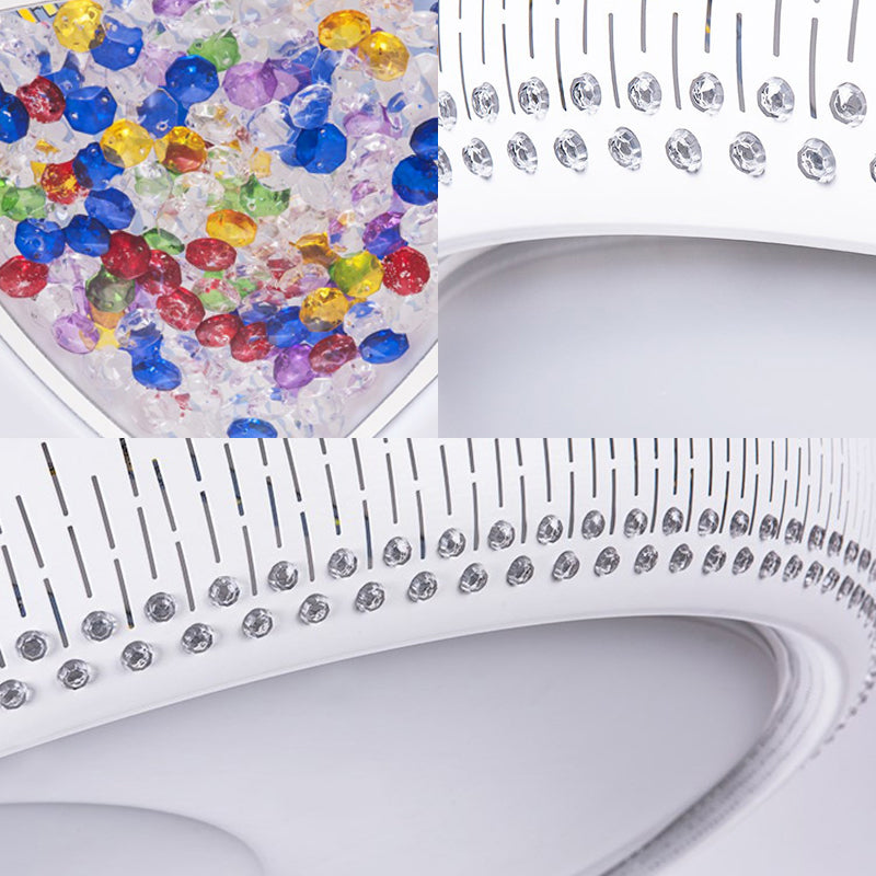 Modern Acrylic LED Flush Mount Ceiling Light - White, 23"/31" Wide