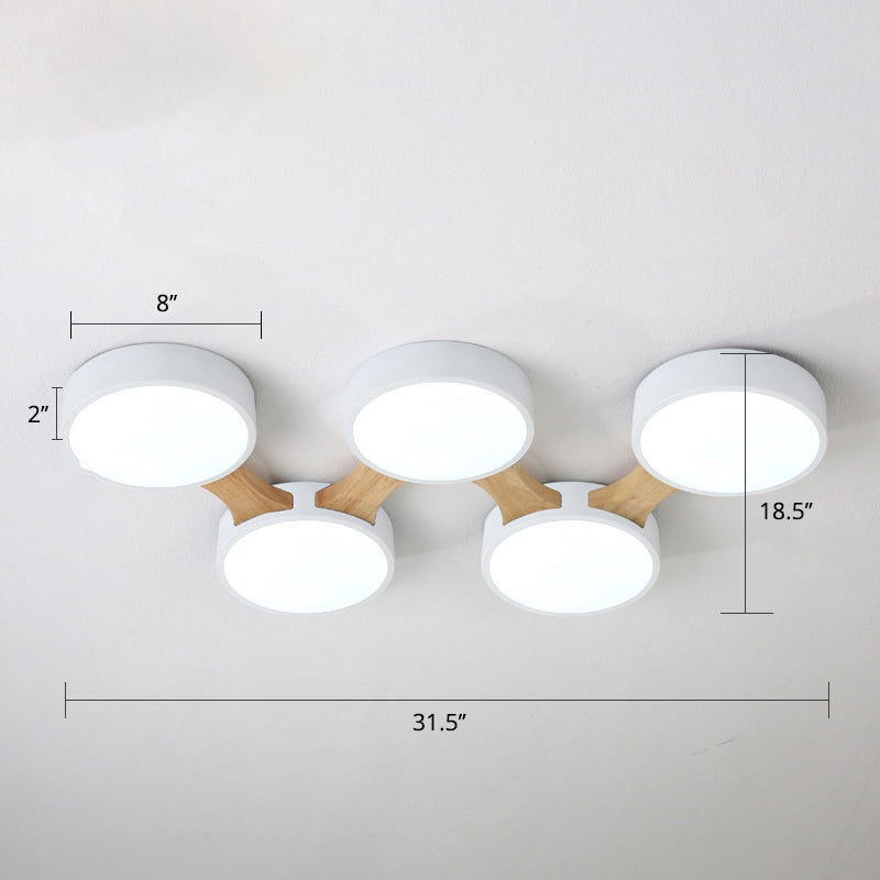 Macaron Round Flush LED Ceiling Mount Light - Creative Acrylic Lamp for Living Room