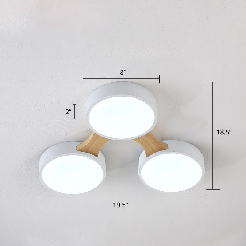 Macaron Round Flush LED Ceiling Mount Light - Creative Acrylic Lamp for Living Room