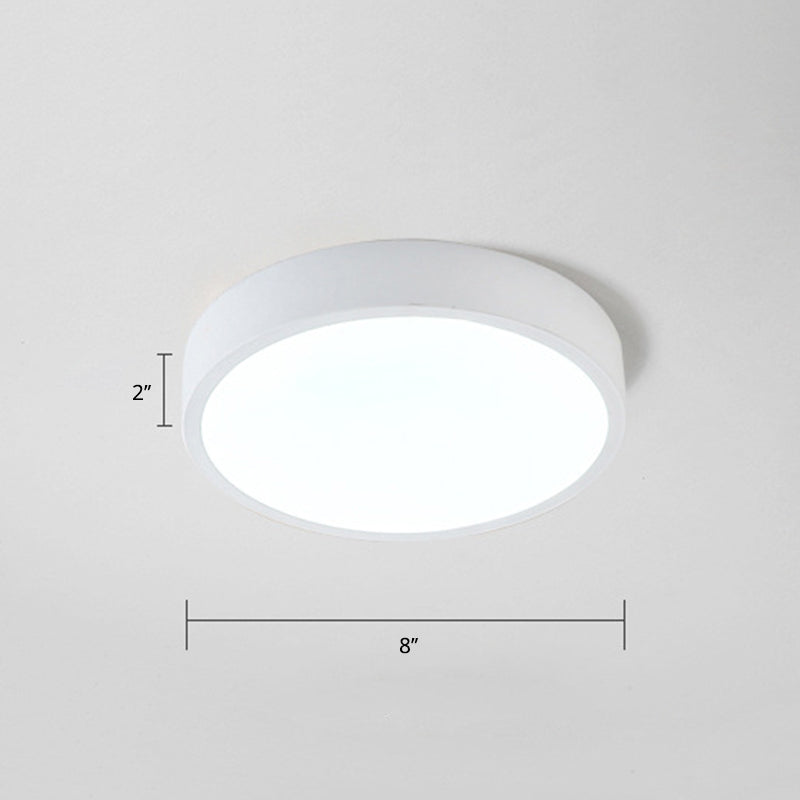 Macaron Round Flush LED Ceiling Mount Light - Creative Acrylic Lamp for Living Room