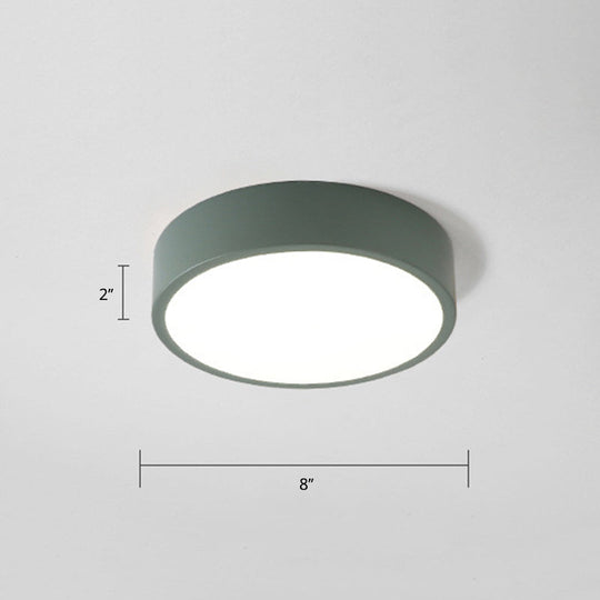 Macaron Round Flush LED Ceiling Mount Light - Creative Acrylic Lamp for Living Room