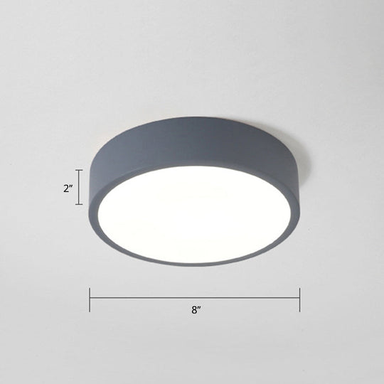 Macaron Round Flush LED Ceiling Mount Light - Creative Acrylic Lamp for Living Room