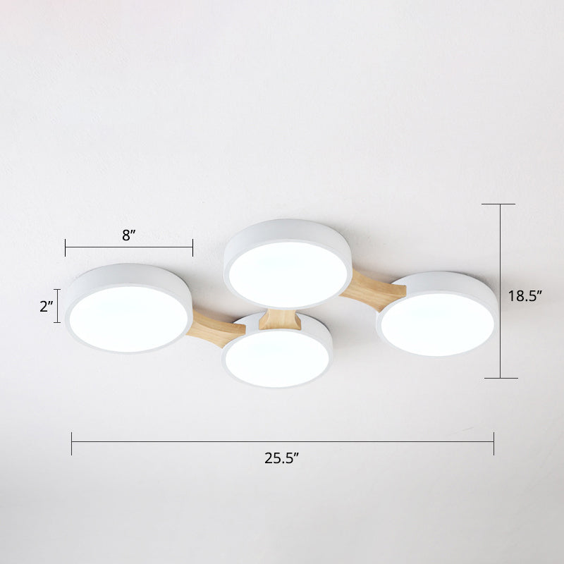 Macaron Round Flush LED Ceiling Mount Light - Creative Acrylic Lamp for Living Room