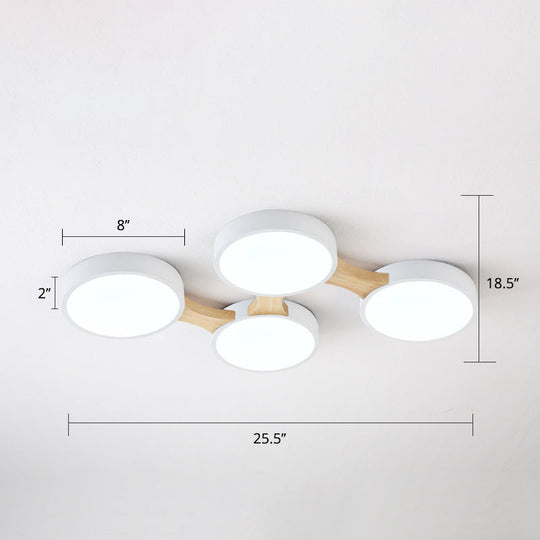 Macaron Round Flush LED Ceiling Mount Light - Creative Acrylic Lamp for Living Room