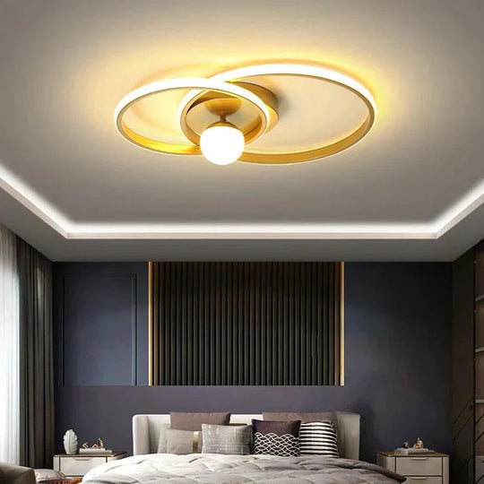 Nordic Style Bedroom Lamp Ring Ceiling Lamp