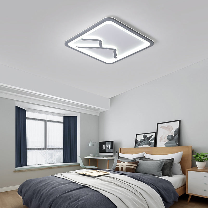 Contemporary LED Acrylic Flush Mount Light in White/Warm Light - Square/Rectangle, 19.5"/23.5"/35.5" Wide