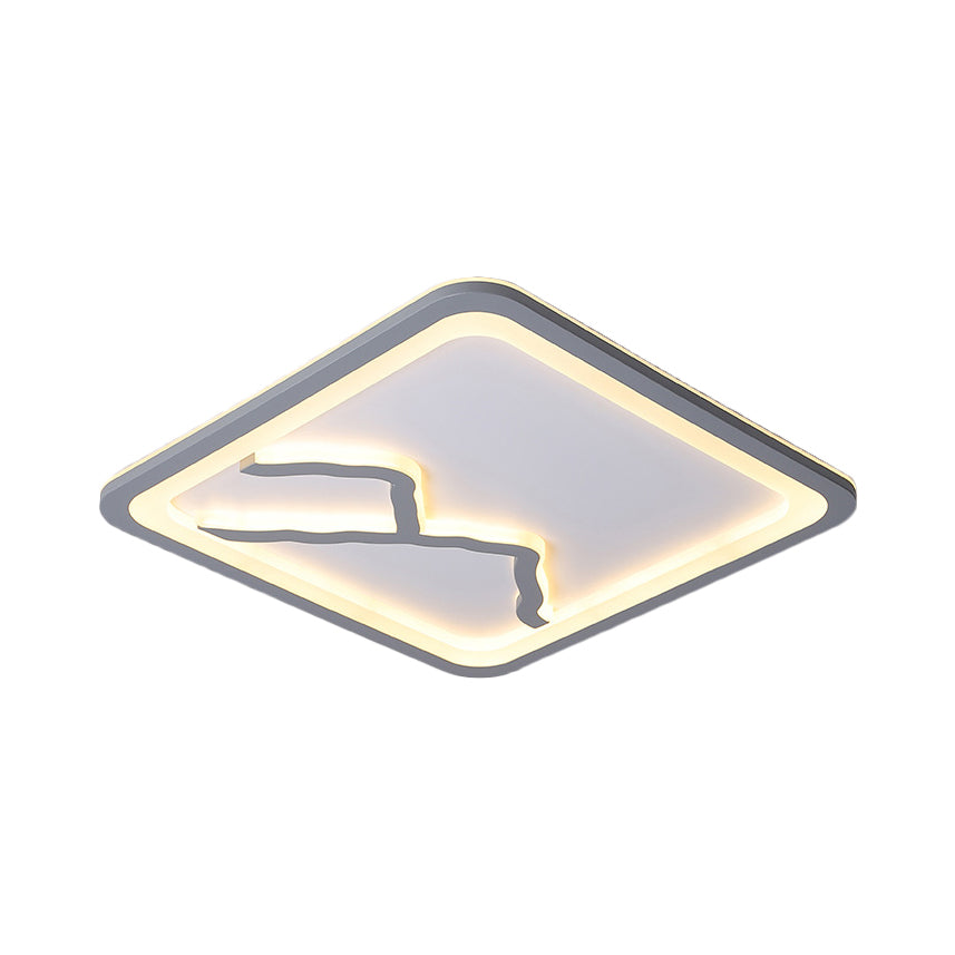 Contemporary LED Acrylic Flush Mount Light in White/Warm Light - Square/Rectangle, 19.5"/23.5"/35.5" Wide
