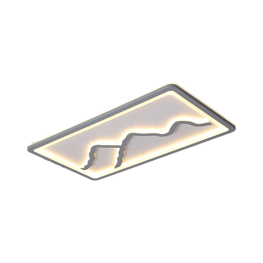 Contemporary LED Acrylic Flush Mount Light in White/Warm Light - Square/Rectangle, 19.5"/23.5"/35.5" Wide