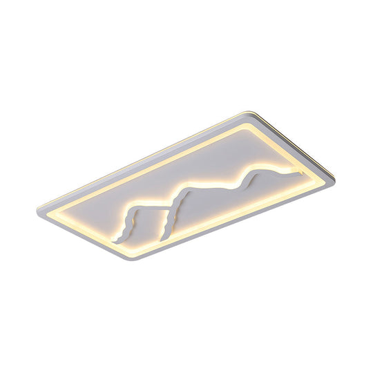 Contemporary LED Acrylic Flush Mount Light in White/Warm Light - Square/Rectangle, 19.5"/23.5"/35.5" Wide