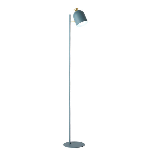 Macaron Cloche Floor Lamp With Adjustable Joint - Metal 1 Head Living Room Standing Light