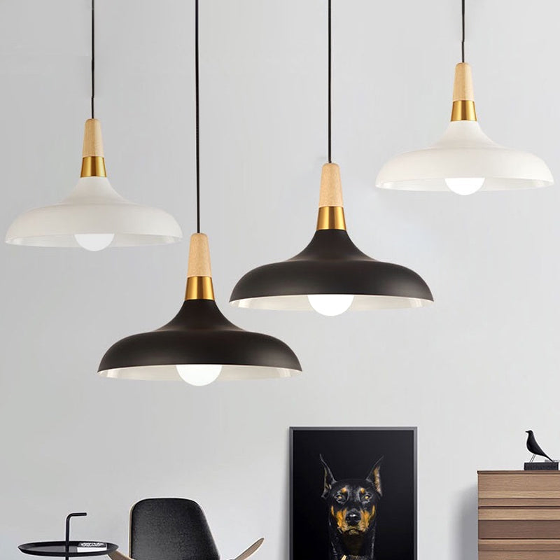 Nordic Metal Pendant Light For Restaurant With Swell Shade