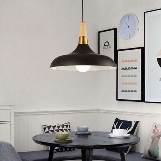 Nordic Metal Pendant Light For Restaurant With Swell Shade
