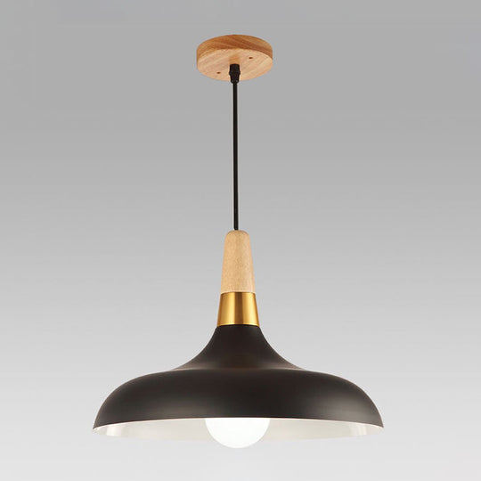 Nordic Metal Pendant Light For Restaurant With Swell Shade