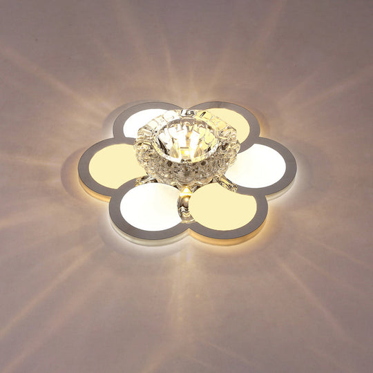 Modern Ultra-Thin Clear Crystal Flushmount Ceiling Spotlight for Corridor