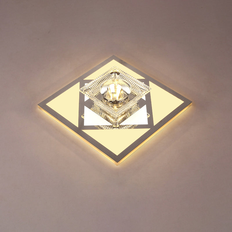 Modern Ultra-Thin Clear Crystal Flushmount Ceiling Spotlight for Corridor