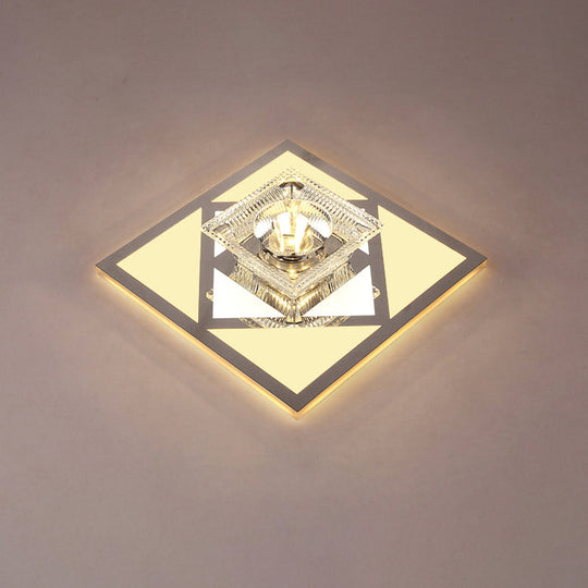 Modern Ultra-Thin Clear Crystal Flushmount Ceiling Spotlight for Corridor