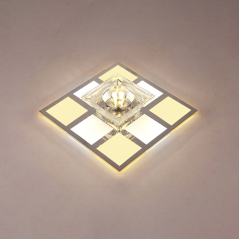 Modern Ultra-Thin Clear Crystal Flushmount Ceiling Spotlight for Corridor