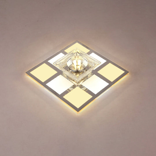 Modern Ultra-Thin Clear Crystal Flushmount Ceiling Spotlight for Corridor