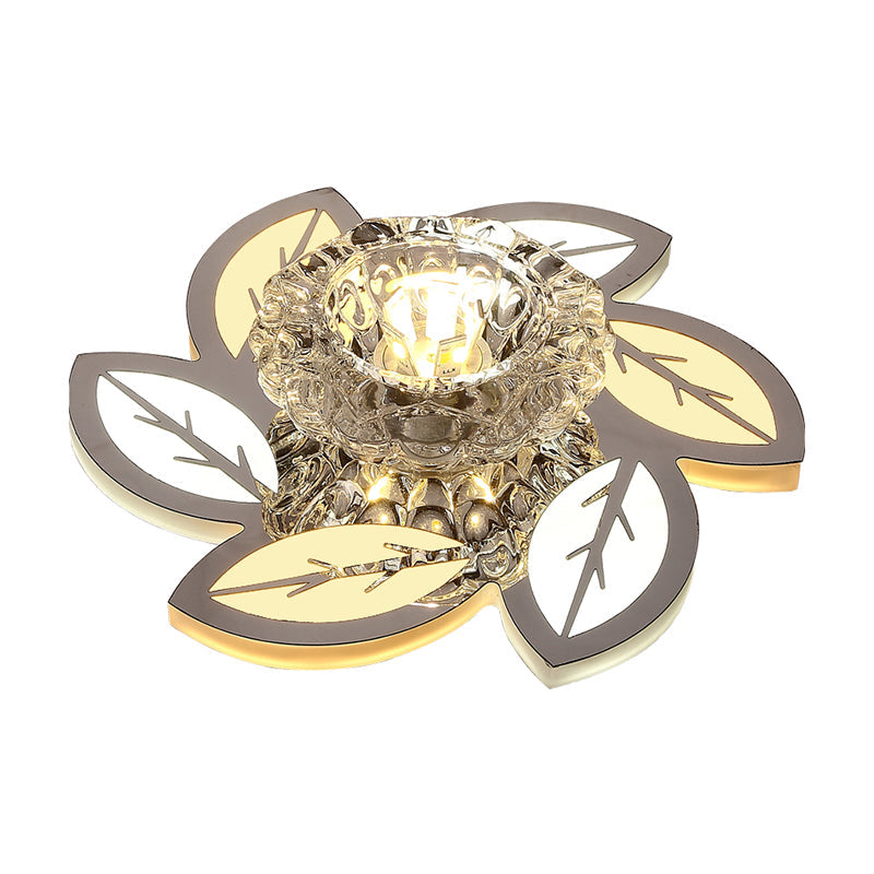 Modern Ultra-Thin Clear Crystal Flushmount Ceiling Spotlight for Corridor