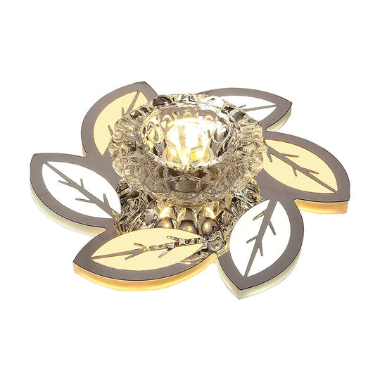 Modern Ultra-Thin Clear Crystal Flushmount Ceiling Spotlight for Corridor