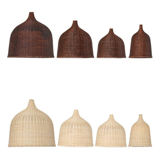 Asia Bamboo Hand-Braided Pendant Light Fixture - Exquisite 1 Bulb Restaurant Ceiling Lamp