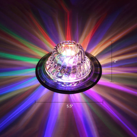 Crystal Corridor LED Ceiling Light - Stylish Flush Mount Fixture with Clear Twisted Flare Design