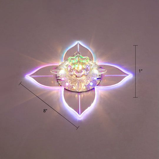 Petals LED Ceiling Light: Flower Crystal Flush-Mount Fixture