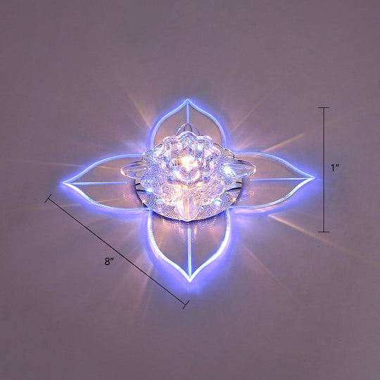 Petals LED Ceiling Light: Flower Crystal Flush-Mount Fixture
