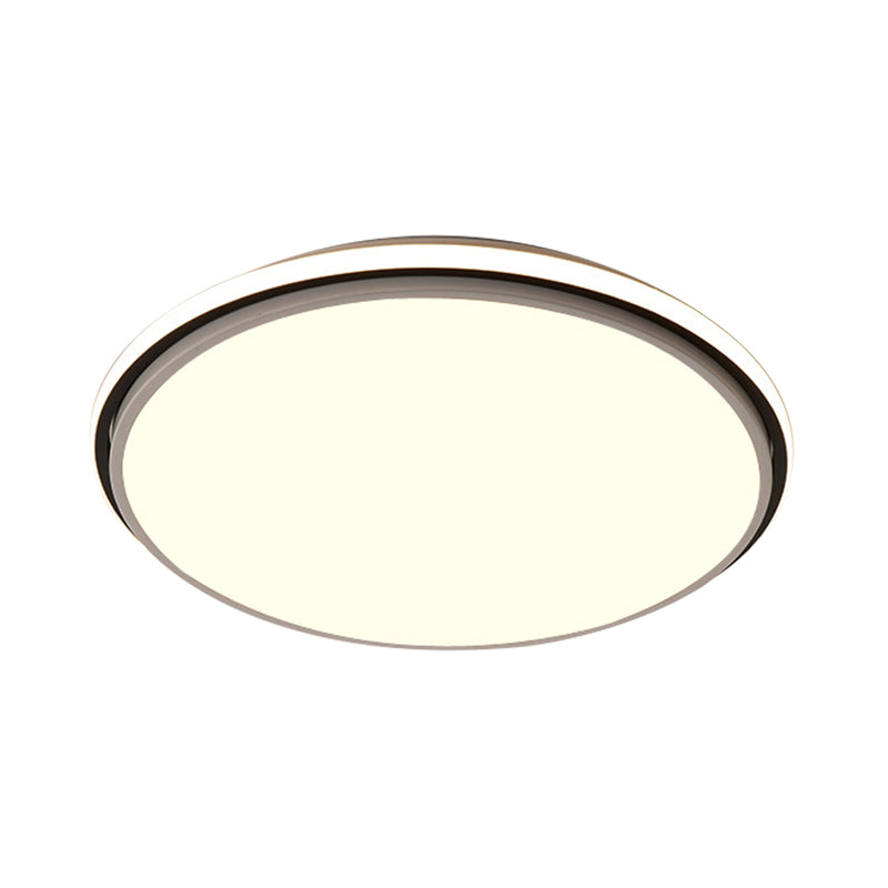 Modern Circular Flush Mount LED Fixture, White/Warm Light, Acrylic Design - 12"/16"/19.5" Wide