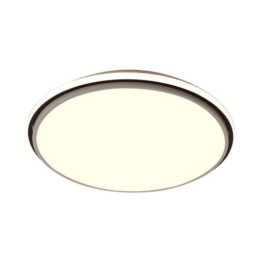 Modern Circular Flush Mount LED Fixture, White/Warm Light, Acrylic Design - 12"/16"/19.5" Wide
