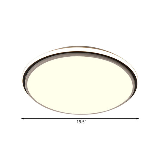 Modern Circular Flush Mount Led Fixture White/Warm Light Acrylic Design - 12/16/19.5 Wide