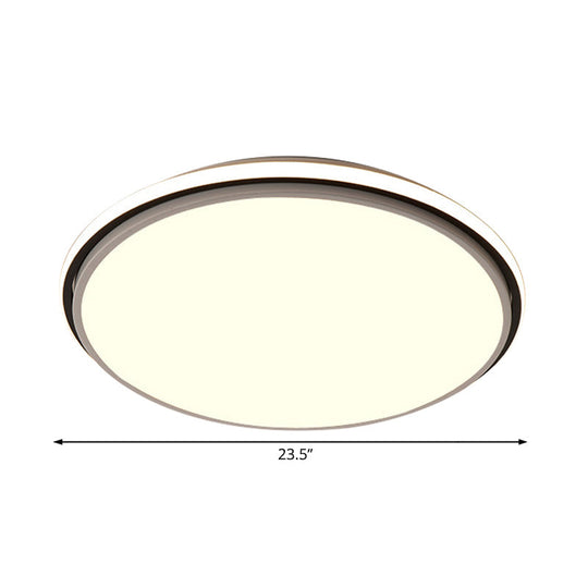 Modern Circular Flush Mount LED Fixture, White/Warm Light, Acrylic Design - 12"/16"/19.5" Wide