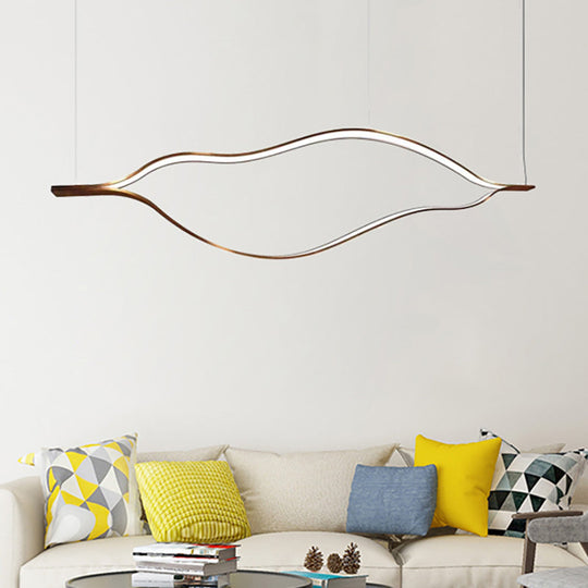 Contemporary LED Acrylic Pendant Chandelier - White Wave Sheet Design - 23.5"/31.5"/39" Wide - White/Warm Light