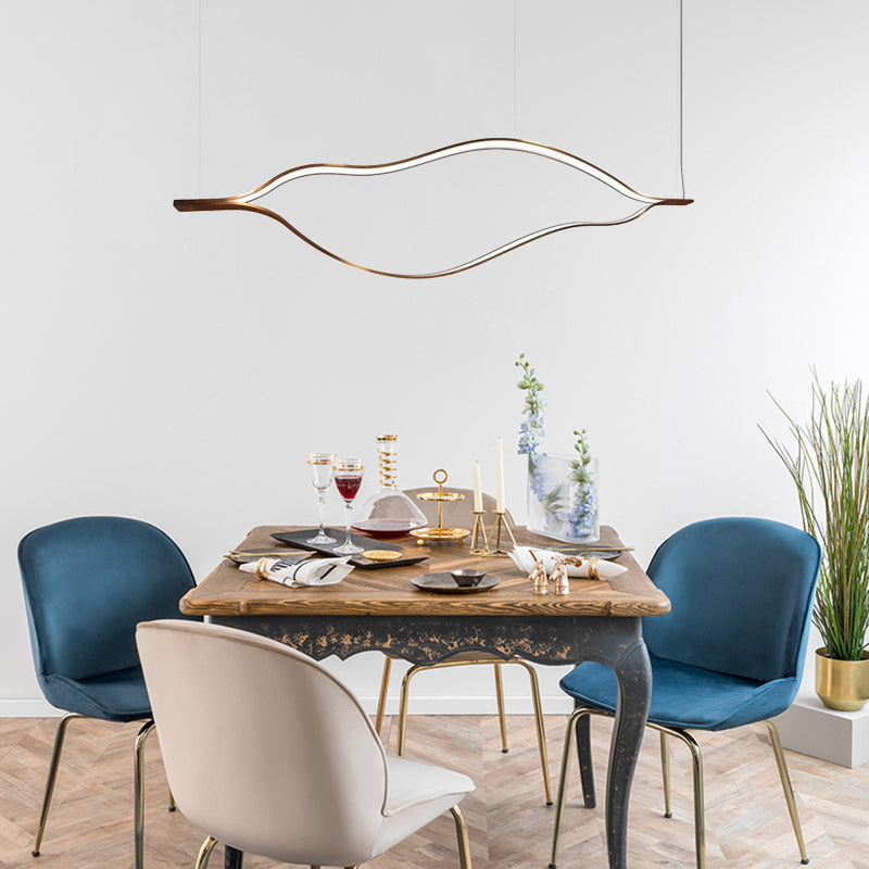 Contemporary LED Acrylic Pendant Chandelier - White Wave Sheet Design - 23.5"/31.5"/39" Wide - White/Warm Light