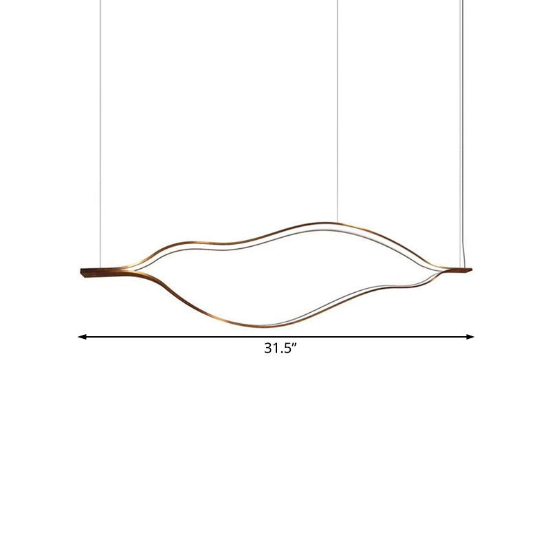 Contemporary LED Acrylic Pendant Chandelier - White Wave Sheet Design - 23.5"/31.5"/39" Wide - White/Warm Light