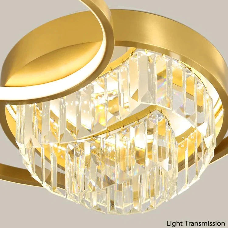 Creative Crystal light in the bedroom Copper Ceiling Lamp