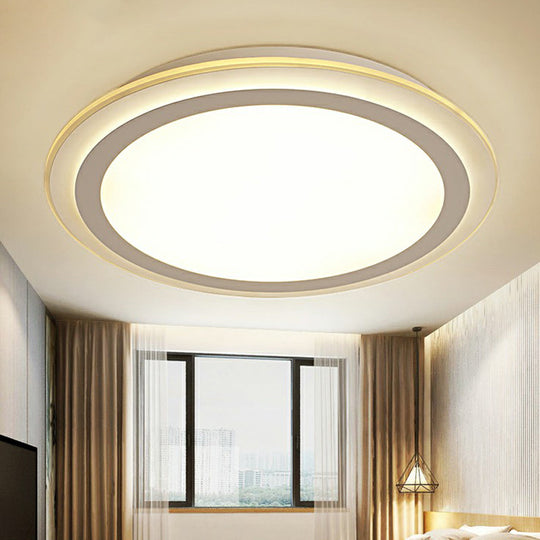 Nordic Acrylic LED Ceiling Light - White Disc Flush Mount - Ideal for Office Spaces