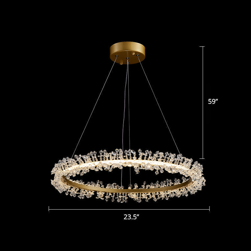 Modern Circle Chandelier With Led Suspension Light For Dining Room - Elegant Minimalistic Design